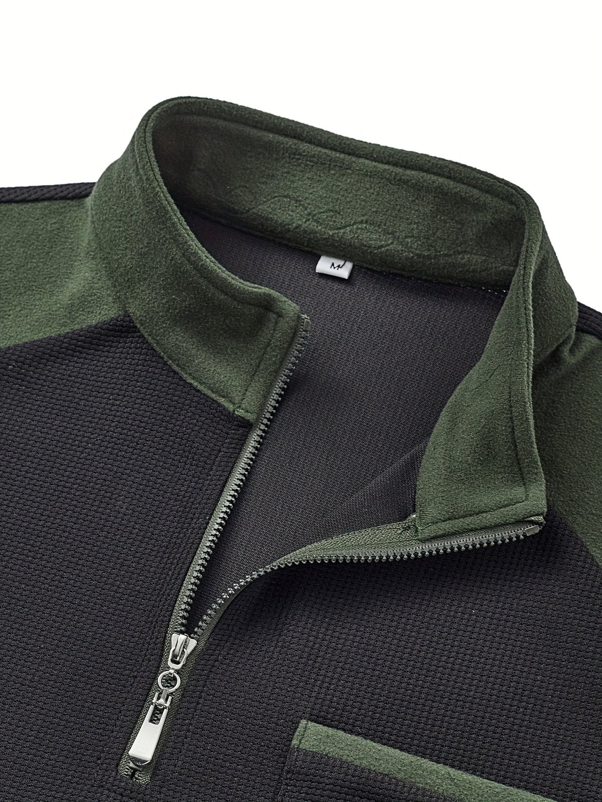 Men's black textured quarter-zip pullover