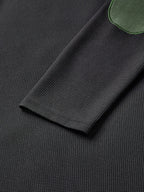 Men's black textured quarter-zip pullover