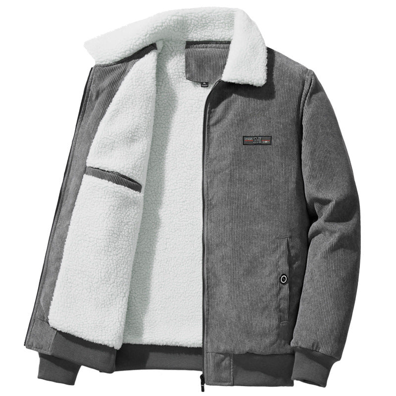 Men's grey vintage lapel jacket for the autumn and winter season