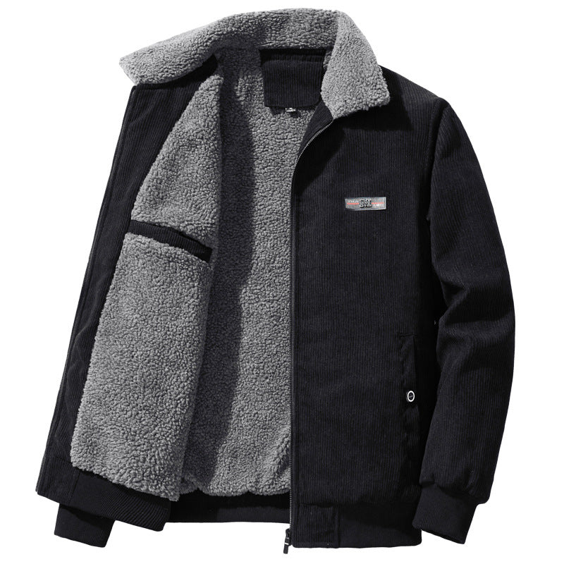 Men's black vintage lapel jacket for the autumn and winter season