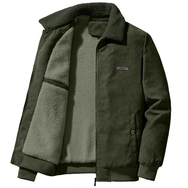 Men's green vintage lapel jacket for the autumn and winter season