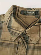 Men's navy blue vintage collar shirt for everyday autumn and winter wear
