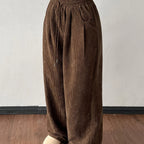 Women's dark brown relaxed wide-leg trousers