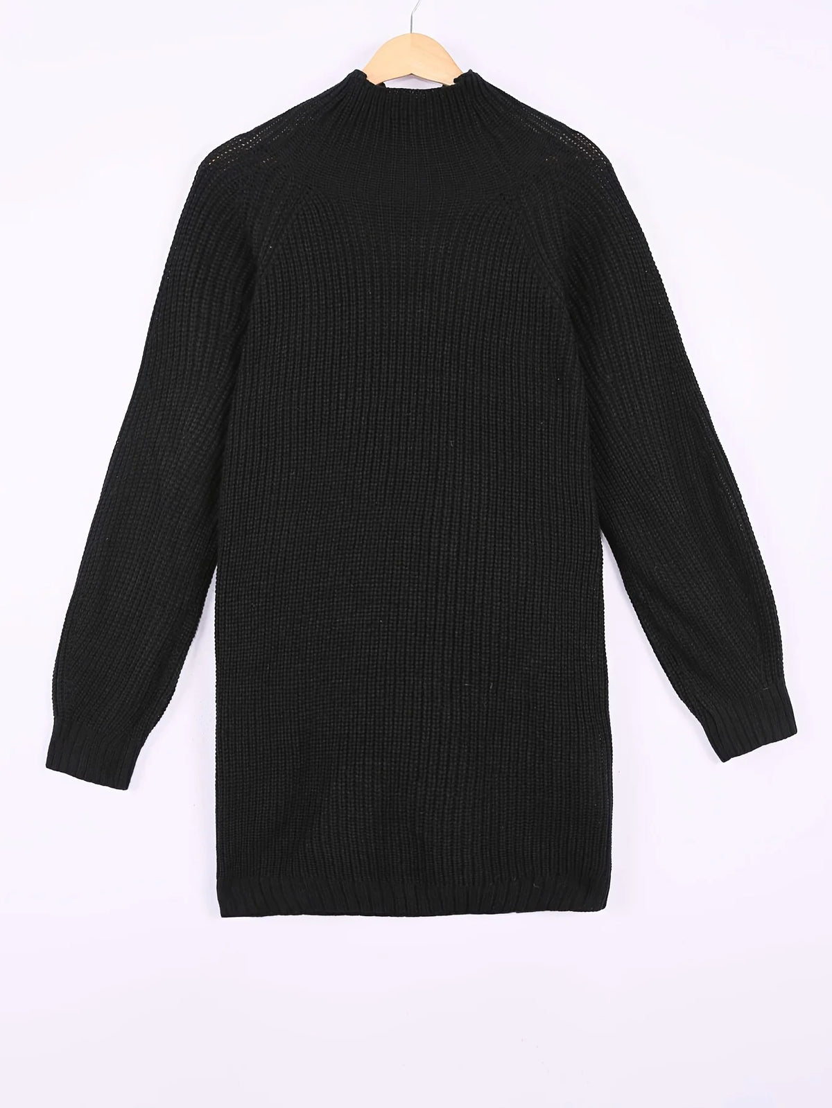 Women's burgundy half-turtleneck ribbed dress