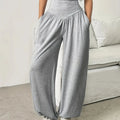 Women's light grey relaxed full-leg trousers for the autumn and winter season