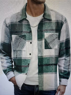 Men's olive green rugged overshirt