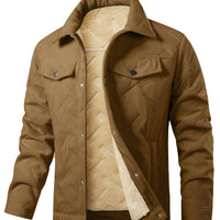 Men's Rugged Snap-Button Utility Jacket for Winter