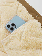 Men's coffee brown rugged snap-button utility jacket in autumn and winter