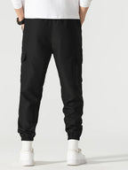 Men's black relaxed cargo joggers