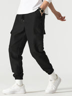 Men's black relaxed cargo joggers