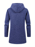 Men's navy hooded longline coat for the colder autumn and winter months