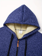 Men's navy hooded longline coat for the colder autumn and winter months