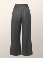 Women's grey wide-leg tailored trousers for autumn and winter layering