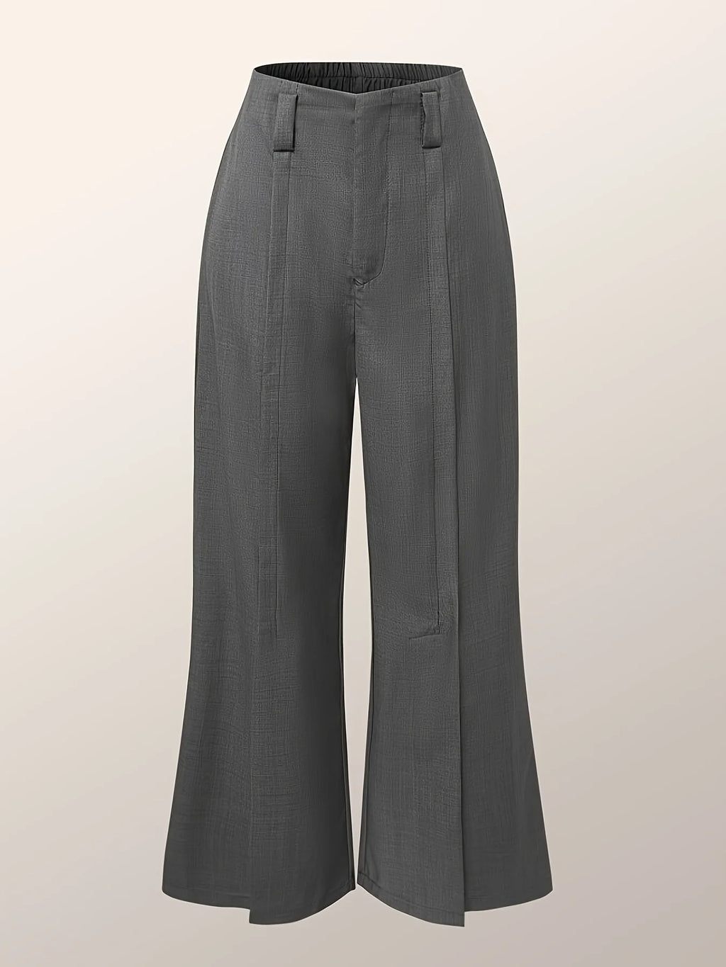 Women's grey wide-leg tailored trousers for autumn and winter layering