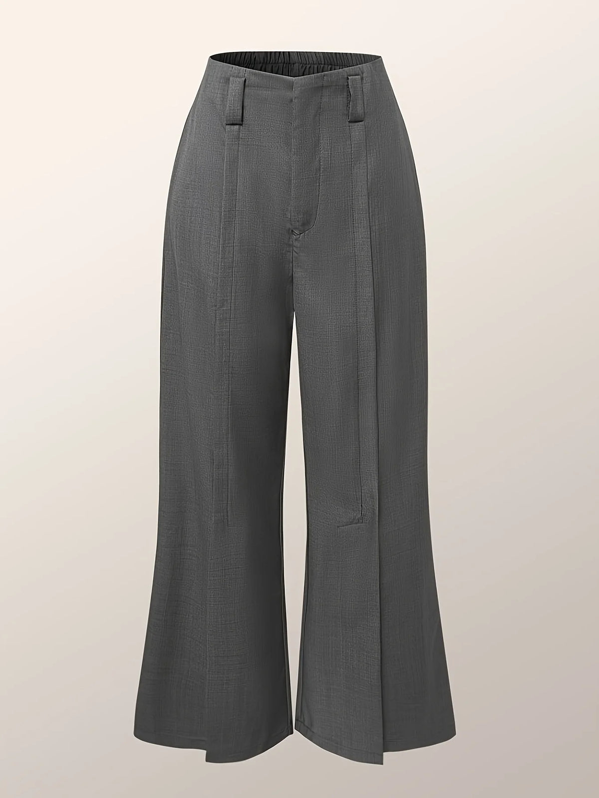 Women's grey wide-leg tailored trousers for autumn and winter layering