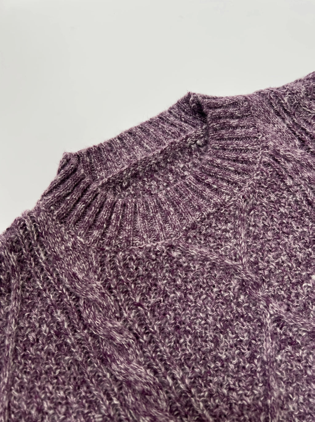 Women's purple relaxed cable knit jumper dress for autumn and winter