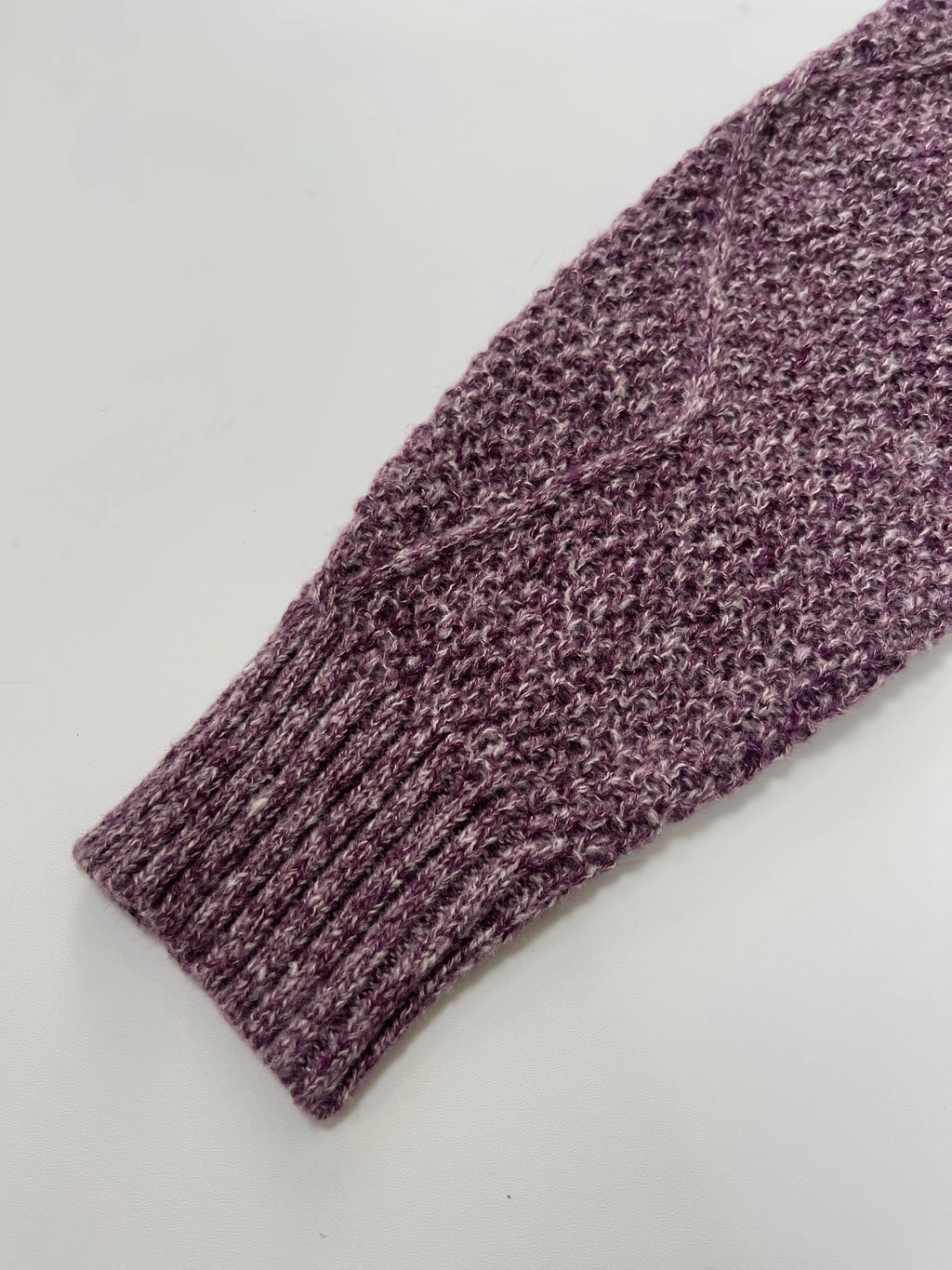 Women's purple relaxed cable knit jumper dress for autumn and winter
