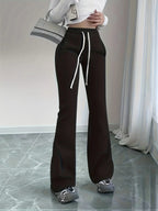Women's space gray high-waist flared trousers