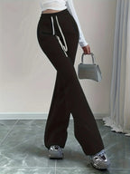 Women's space gray high-waist flared trousers