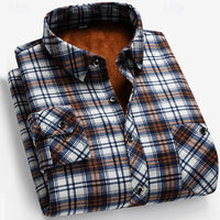 Men's Brushed Checked Shirt for Chilly Winter Days