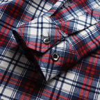 Men's red brushed checked shirt for chilly autumn and winter days
