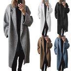 Women's oversized double-breasted longline coat for autumn wear