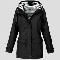 Women's Waterproof Hooded Raincoat with Zip Closure this Winter