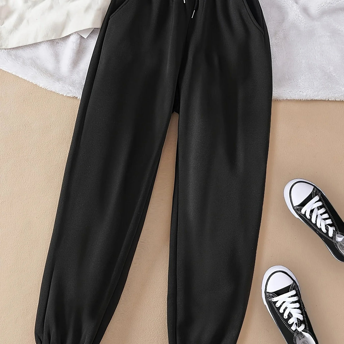 Women's coffee brown relaxed drawstring joggers