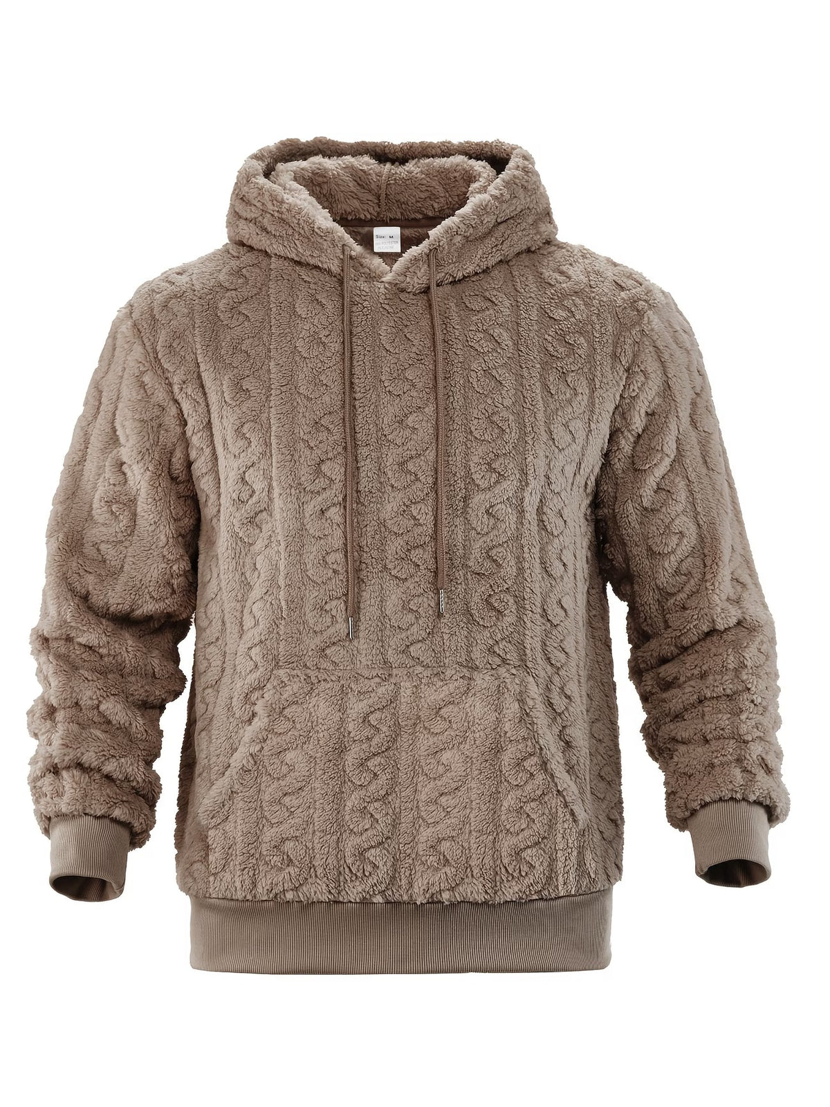 Men's brown striped zip-up hoodie for cold autumn and winter days