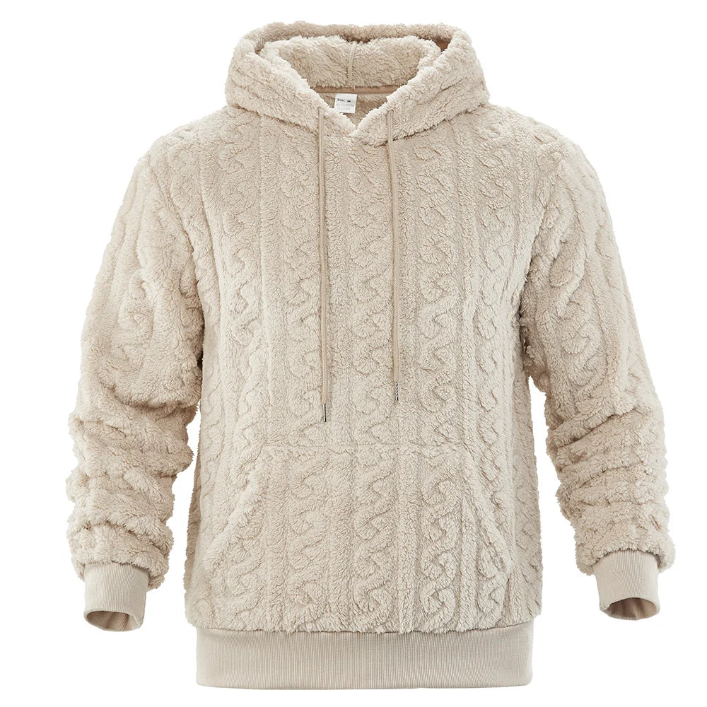 Men's black striped zip-up hoodie for cold autumn and winter days